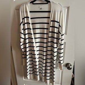 Cute Summer Cardigan from A New Day- White & Black stripe EUC, hardly worn- L